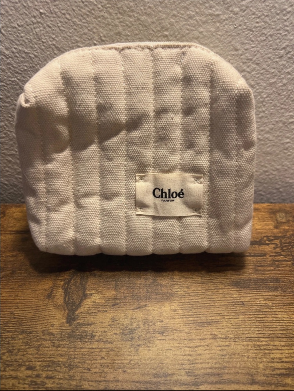 Chloé Cream Quilted Cosmetic Pouch